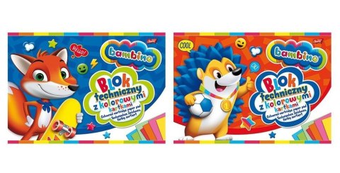 Blok techniczny kolorowy A4/10K (10szt) BAMBINO Blok techniczny kolorowy A4/10K (10szt) BAMBINO