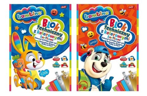 Blok techniczny kolorowy A4/10K (10szt) BAMBINO Blok techniczny kolorowy A4/10K (10szt) BAMBINO