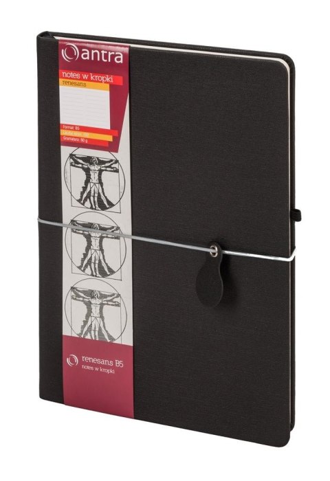 Notes B5 Kropki Renesans Czarny ANTRA Notes B5 Kropki Renesans Czarny ANTRA