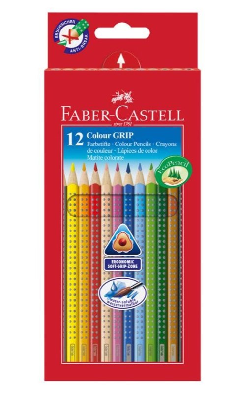 Kredki Grip 12 kolorów FABER CASTELL Kredki Grip 12 kolorów FABER CASTELL