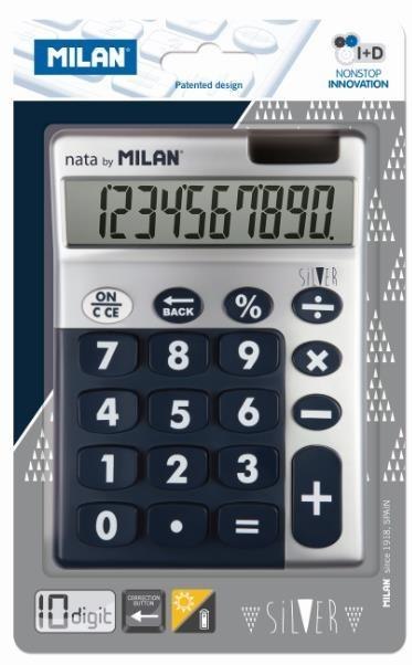 Kalkulator 10 poz. Silver MILAN Kalkulator 10 poz. Silver MILAN