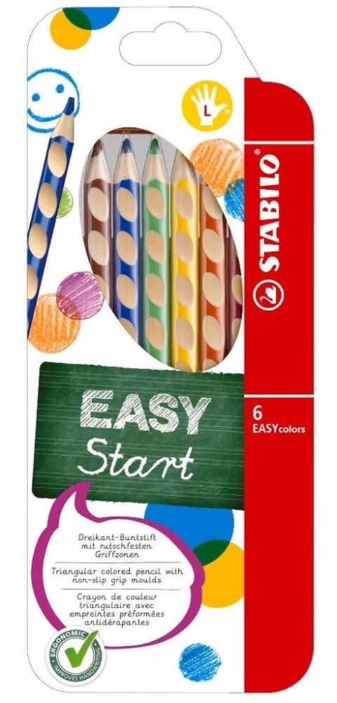 Kredki Easycolors dla leworęcznych 6 kol. STABILO Kredki Easycolors dla leworęcznych 6 kol. STABILO