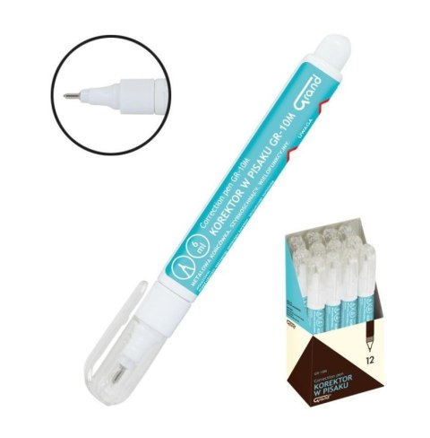 Korektor w pisaku 6ml (12szt) GRAND Korektor w pisaku 6ml (12szt) GRAND