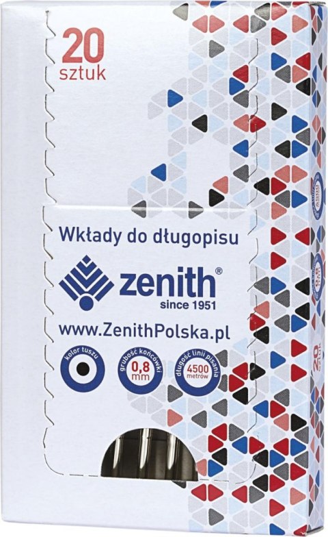 Wkład do długopisu 4/20 czarny (20szt) ZENITH Wkład do długopisu 4/20 czarny (20szt) ZENITH