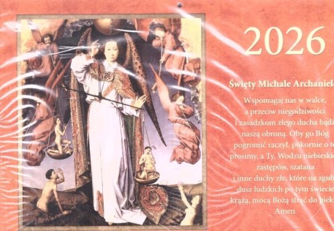 Kalendarz 2026, trójdzielny, Święty Michale Archaniele Kalendarz 2026, trójdzielny, Święty Michale Archaniele