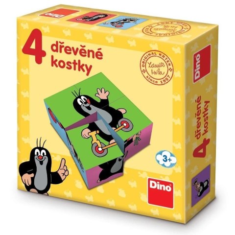 Drewniane klocki obrazkowe Krecik 4el Drewniane klocki obrazkowe Krecik 4el