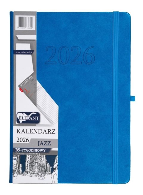 Kalendarz 2026 B5 tygodniowy Jazz niebieski Kalendarz 2026 B5 tygodniowy Jazz niebieski