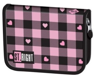 Piórnik dwuklapkowy bez wyposażenia Pink Checkered