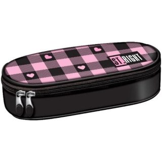 Piórnik saszetka z wewnętrzną klapką Pink Checker