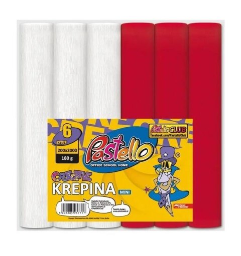 Krepina mini 20x250cm 180g biało-czerwona 6szt Krepina mini 20x250cm 180g biało-czerwona 6szt