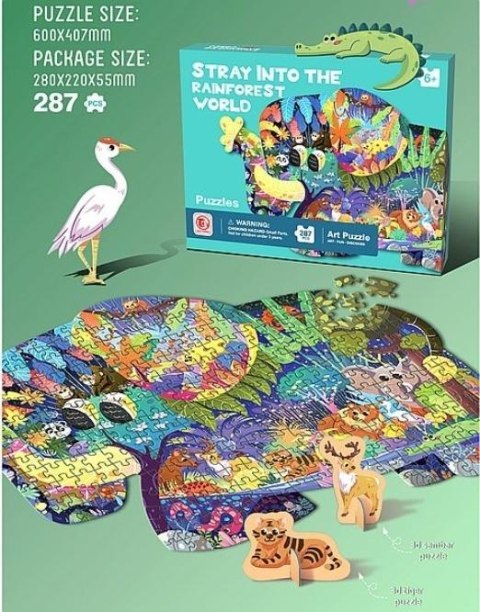 Puzzle 287 las deszczowy Puzzle 287 las deszczowy