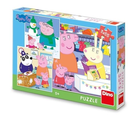 Puzzle Świnka Peppa 3x55el Puzzle Świnka Peppa 3x55el