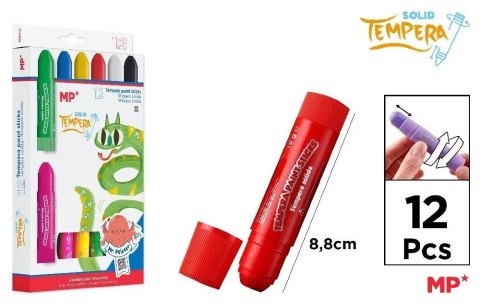 Farby tempera w sztyfcie 12 kolorów Farby tempera w sztyfcie 12 kolorów