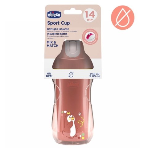 Kubek niekapek termicz ze słomką 266ml brzosk 14m+ Kubek niekapek termicz ze słomką 266ml brzosk 14m+