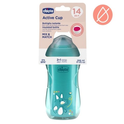 Kubek niekapek termiczny 266ml turkusowy 14m+ Kubek niekapek termiczny 266ml turkusowy 14m+
