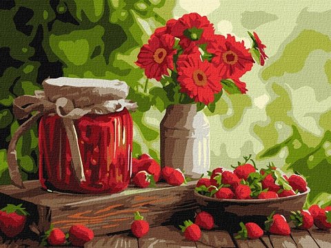 Malowanie po numerach - Dżem truskawkowy 30x40cm Malowanie po numerach - Dżem truskawkowy 30x40cm