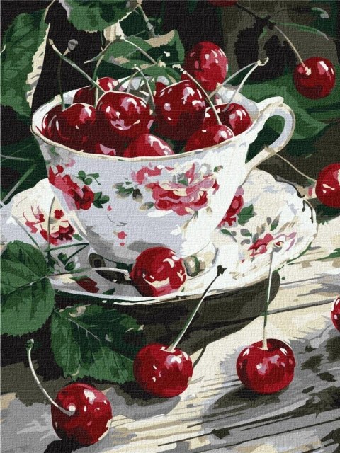 Malowanie po numerach - Wiśniowa rozkosz 30x40cm Malowanie po numerach - Wiśniowa rozkosz 30x40cm