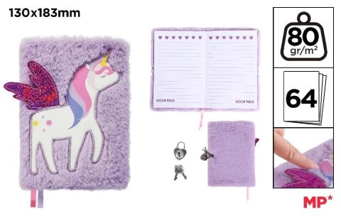 Notes pluszowy z kłódką Unicorn Notes pluszowy z kłódką Unicorn