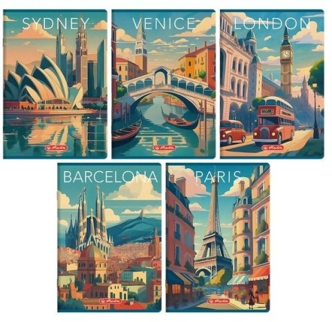 Zeszyt A5/60K kratka z margines Retro City (10szt) Zeszyt A5/60K kratka z margines Retro City (10szt)