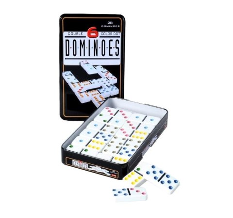 Domino Double 6 w metalowym pudełku Domino Double 6 w metalowym pudełku