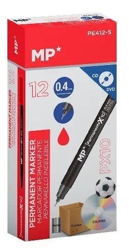 Marker permanentny 0,4mm do CD/DVD czerw (12szt)