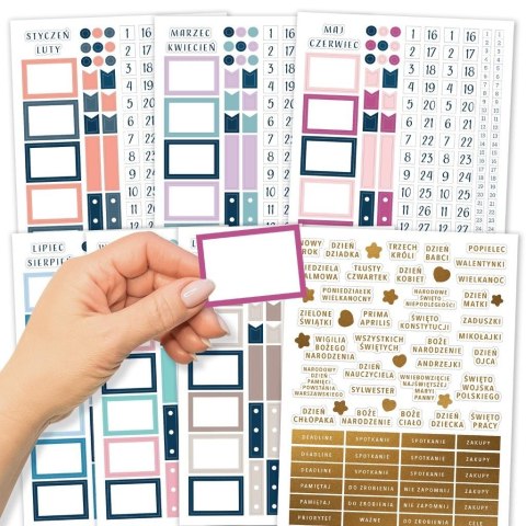 Naklejek do planerów i Bullet Journal 7 arkuszy Naklejek do planerów i Bullet Journal 7 arkuszy