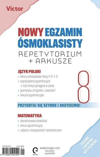 Nowy egzamin ósmoklasisty. Repetytorium + arkusze Nowy egzamin ósmoklasisty. Repetytorium + arkusze