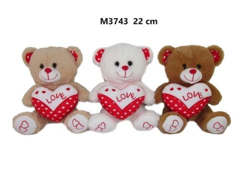 Miś z sercem 22cm MIX Miś z sercem 22cm MIX