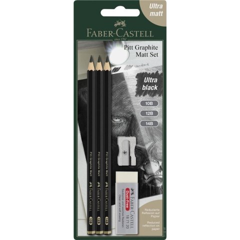Ołówki Pitt Graphite Matt 3szt z gumką i temper Ołówki Pitt Graphite Matt 3szt z gumką i temper