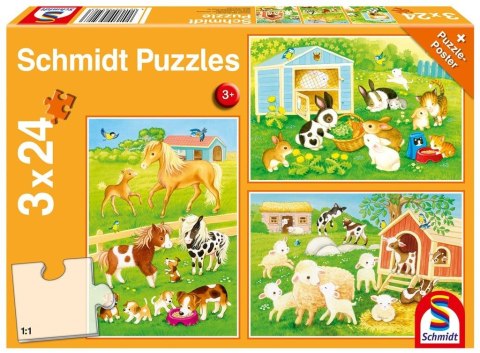 Puzzle 3x24 Słodkie zwierzaki G3 Puzzle 3x24 Słodkie zwierzaki G3