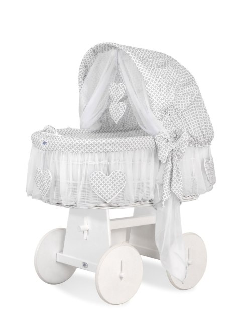 Kosz Mojżesza z budką- Amelie mini-rozeta szara Kosz Mojżesza z budką- Amelie mini-rozeta szara