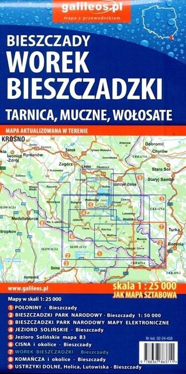 Mapa - Bieszczady. Worek bieszczadzki 1:25 000 Mapa - Bieszczady. Worek bieszczadzki 1:25 000