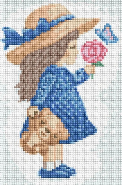 Diamentowa mozaika - Mała dziewczynka 20x30cm Diamentowa mozaika - Mała dziewczynka 20x30cm