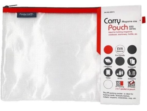 Torebka na zamek A4 35x24cm Mesh Eva czerwona Torebka na zamek A4 35x24cm Mesh Eva czerwona