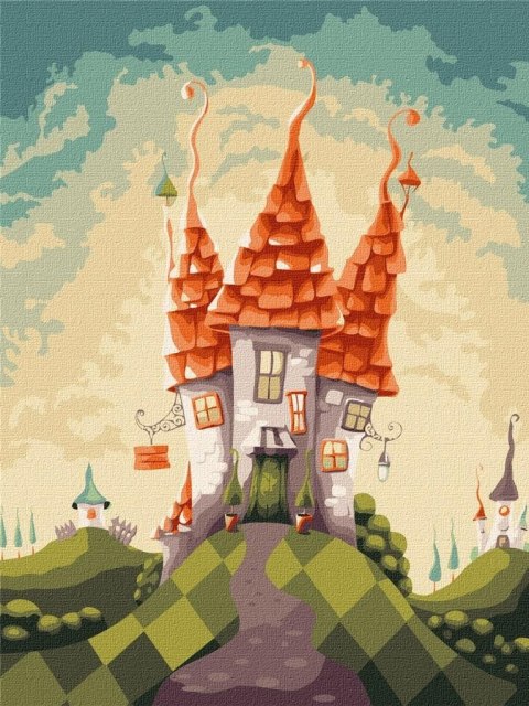 Malowanie po numerach - Bajeczny domek 30x40cm Malowanie po numerach - Bajeczny domek 30x40cm