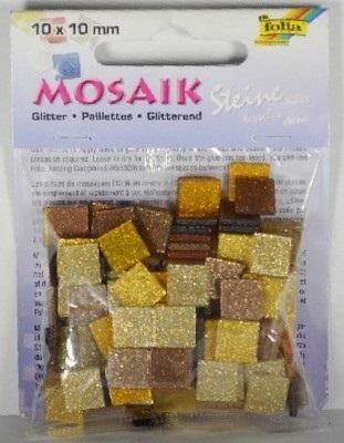 Mozaika kamyczki brokatowe 10x10mm brązowy Mozaika kamyczki brokatowe 10x10mm brązowy