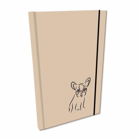 Notes A5 z gumką gładki Soft Touch Buldog beżowy Notes A5 z gumką gładki Soft Touch Buldog beżowy
