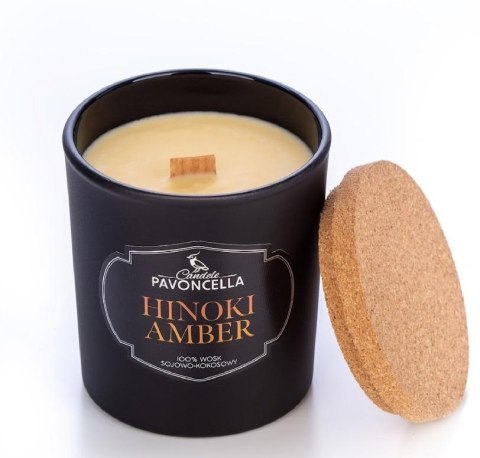 Świeczka sojowa Hinoki Amber czarna 135g Świeczka sojowa Hinoki Amber czarna 135g