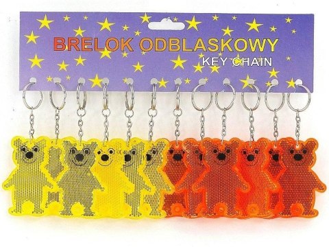 Brelok zawieszka odblaskowa miś 7cm 12szt Brelok zawieszka odblaskowa miś 7cm 12szt