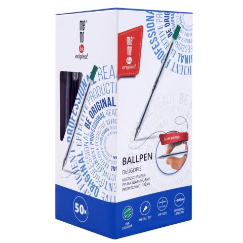 Długopis biurowy 0,7mm zielony (50szt) MemoBe Długopis biurowy 0,7mm zielony (50szt) MemoBe