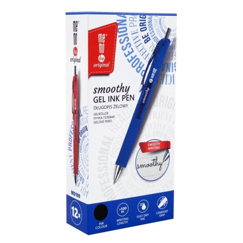 Długopis żelowy Smoothy czarny (12szt) MemoBe Długopis żelowy Smoothy czarny (12szt) MemoBe