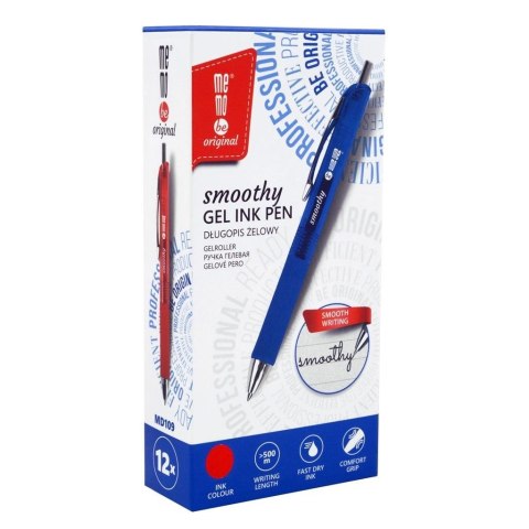 Długopis żelowy Smoothy czerwony (12szt) MemoBe Długopis żelowy Smoothy czerwony (12szt) MemoBe