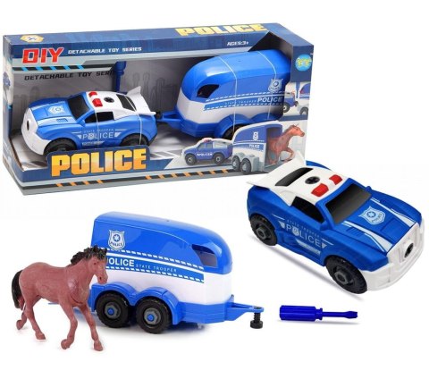 Auto policja z przyczepą rozkręcane Auto policja z przyczepą rozkręcane