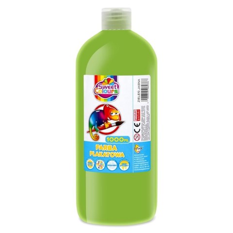 Farba plakatowa jasno zielona 1000ml Farba plakatowa jasno zielona 1000ml
