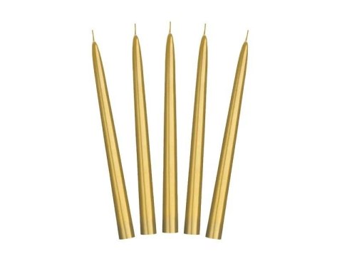 Świeca stożkowa złota 24cm 10szt Świeca stożkowa złota 24cm 10szt
