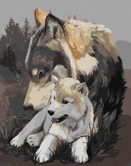 Malowanie po numerach - Wilcza delikatność 30x40cm Malowanie po numerach - Wilcza delikatność 30x40cm