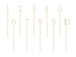 Drewniane numery na stół 25cm 10szt