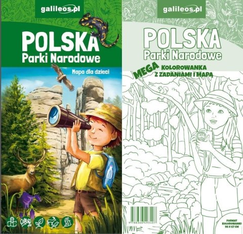 Polska Parki Narodowe - mapa + mega kolorowanka Polska Parki Narodowe - mapa + mega kolorowanka