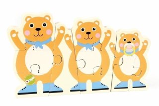 Puzzle dwustronne drewniane Miś