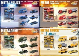 Pojazdy metalowe 6szt MIX